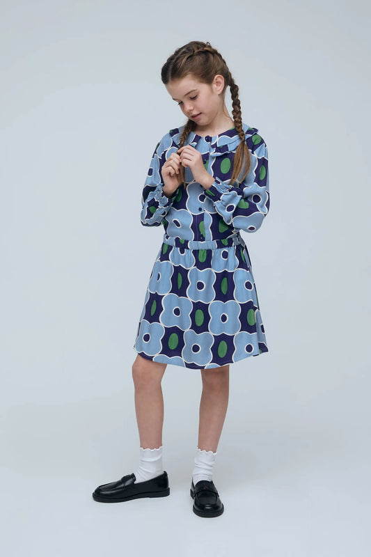 Girl's short skirt with Inverness print