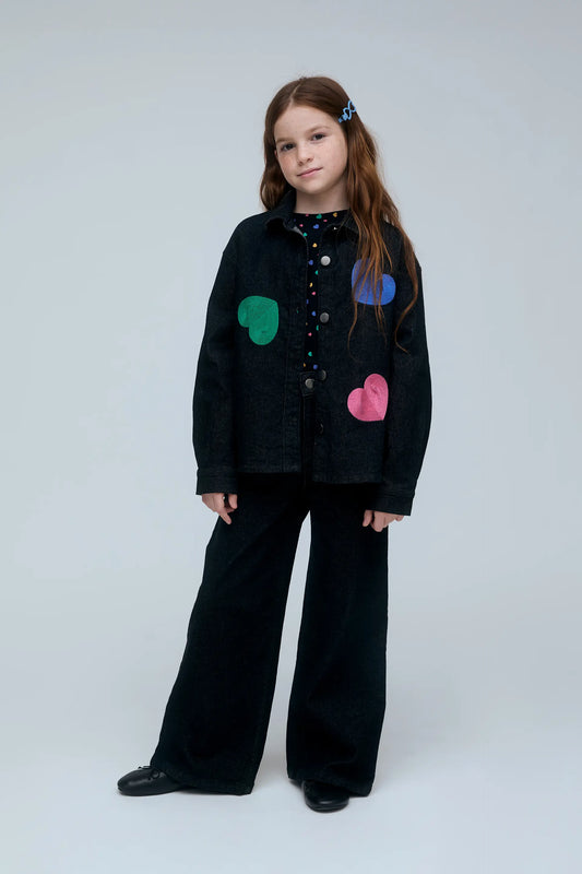 Sobrecamisa vaquera de niña con bordado Candy