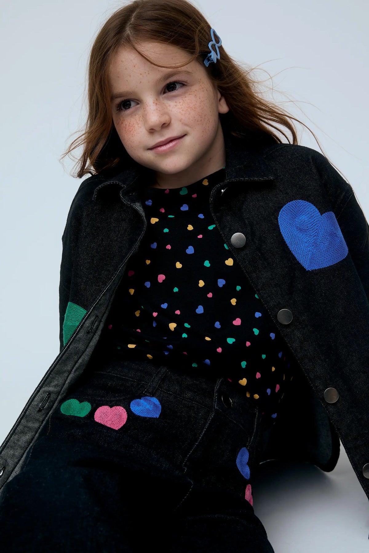Sobrecamisa vaquera de niña con bordado Candy