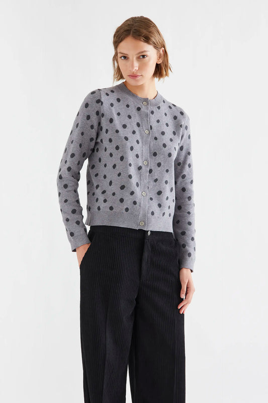 Cárdigan con estampado punto gris catahoula
