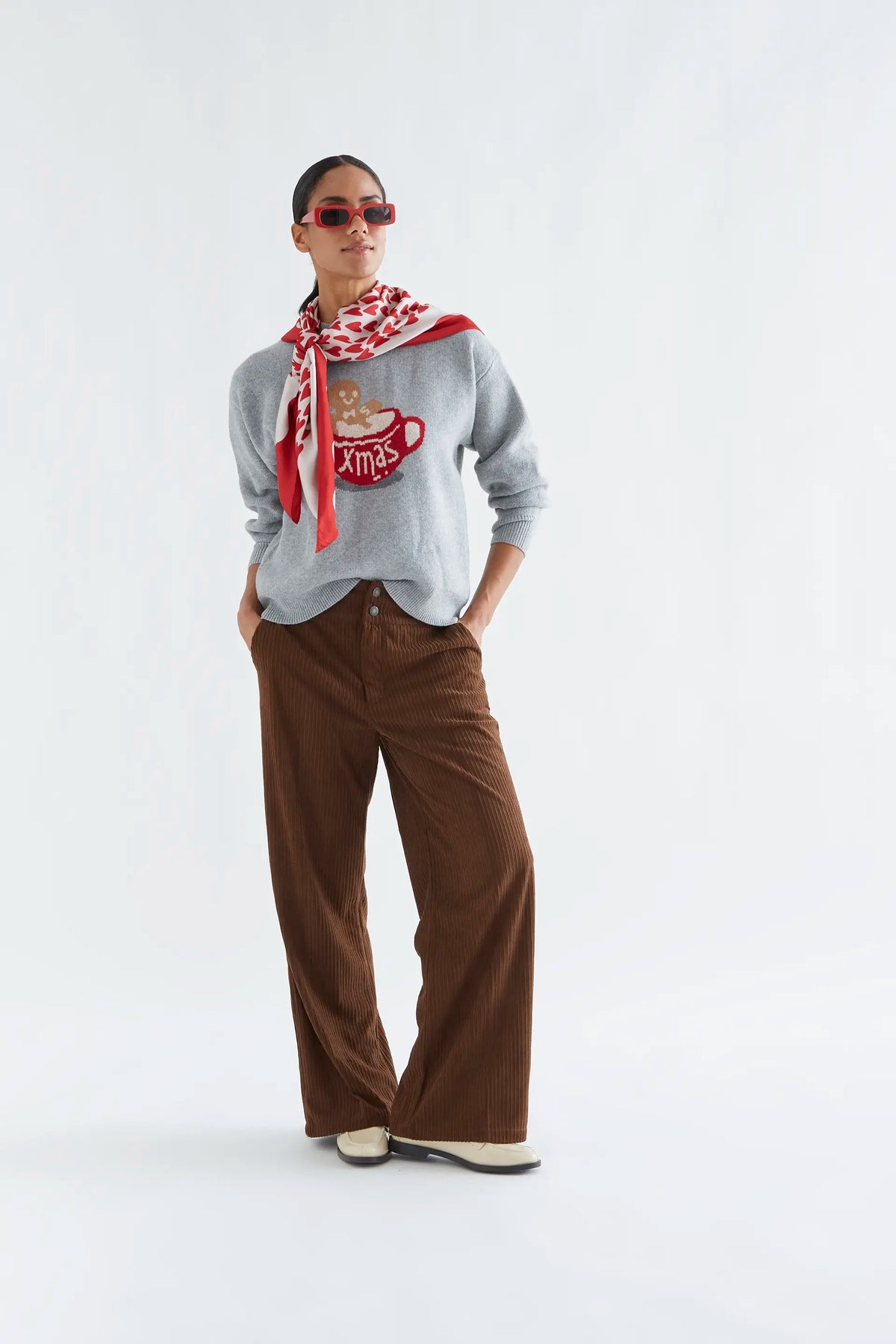 Maglione in maglia con stampa Xmas Ginger