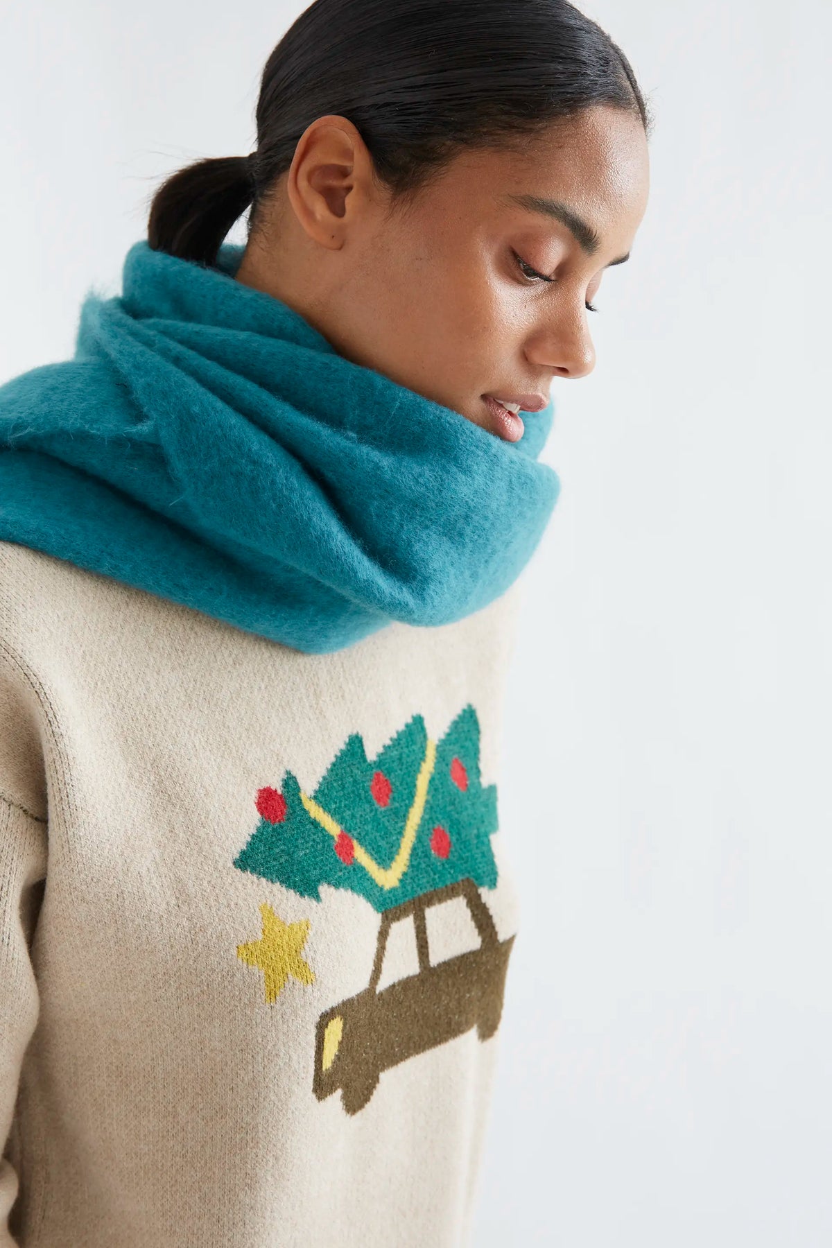 Jersey punto con estampado Xmas Car