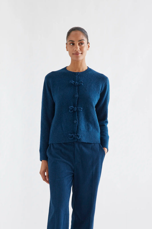 Navy blue cardigan with toggles