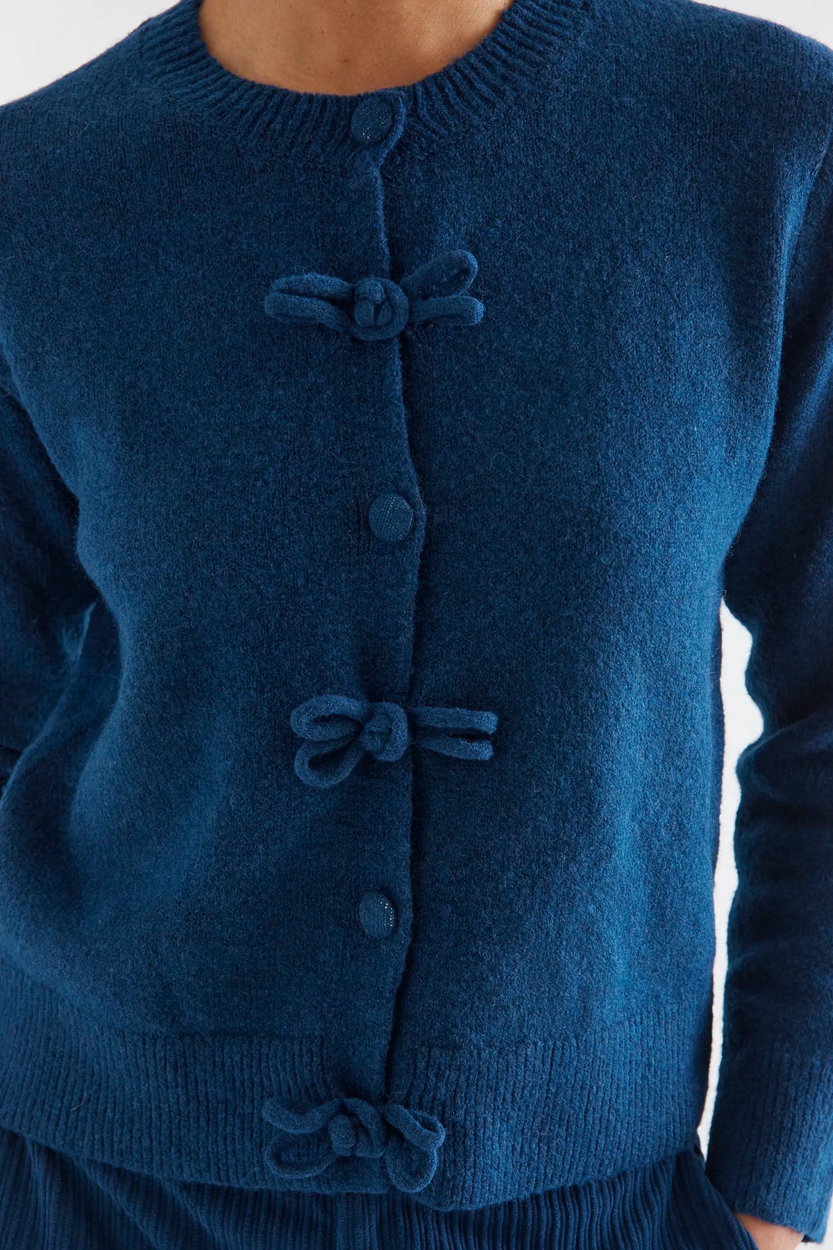 Navy blue cardigan with toggles