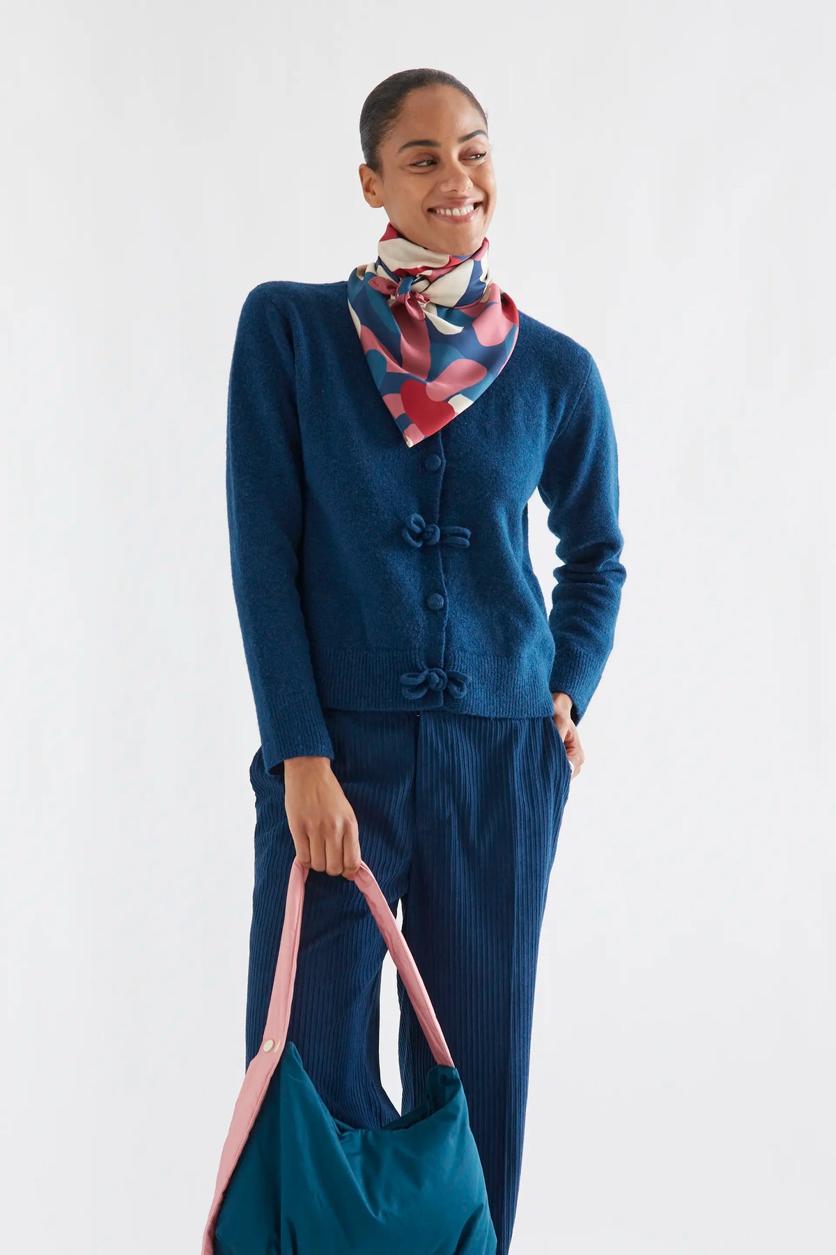 Navy blue cardigan with toggles