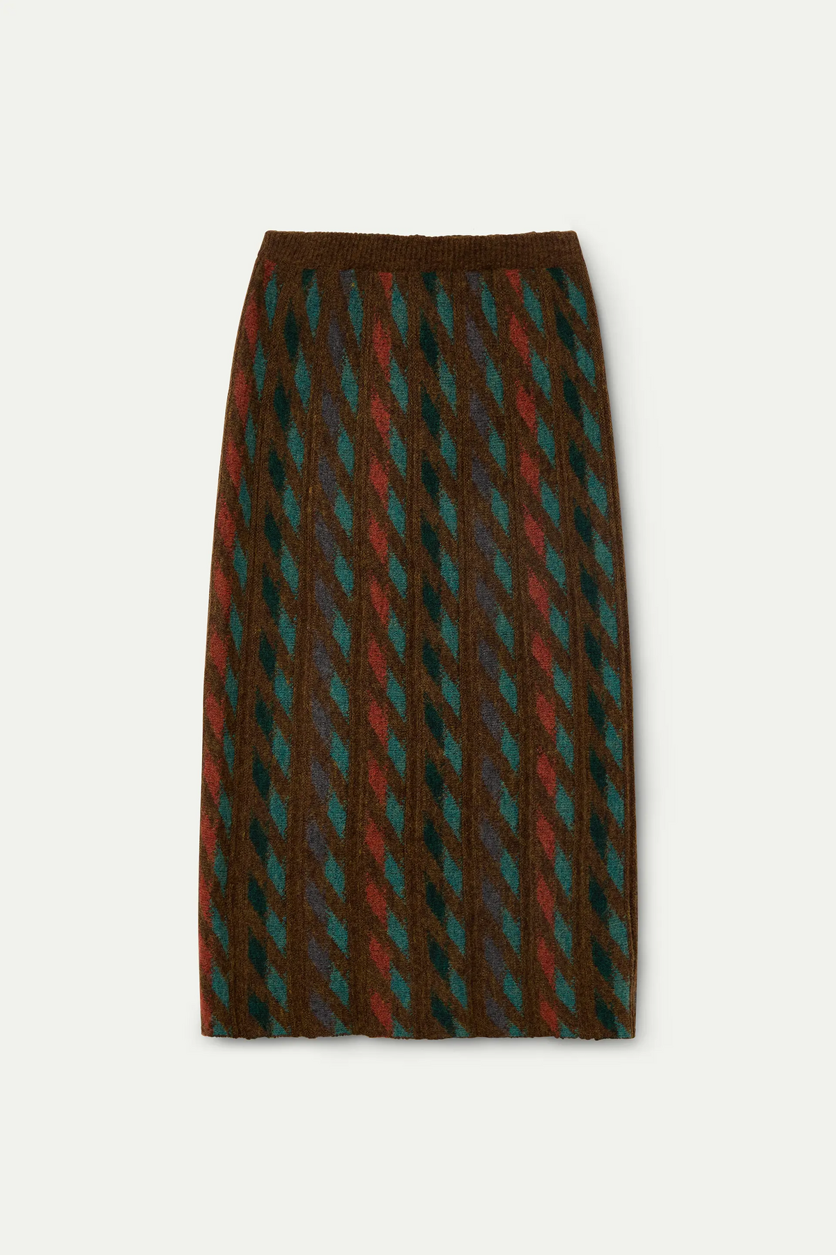 Falda midi con estampado geometrico multicolor