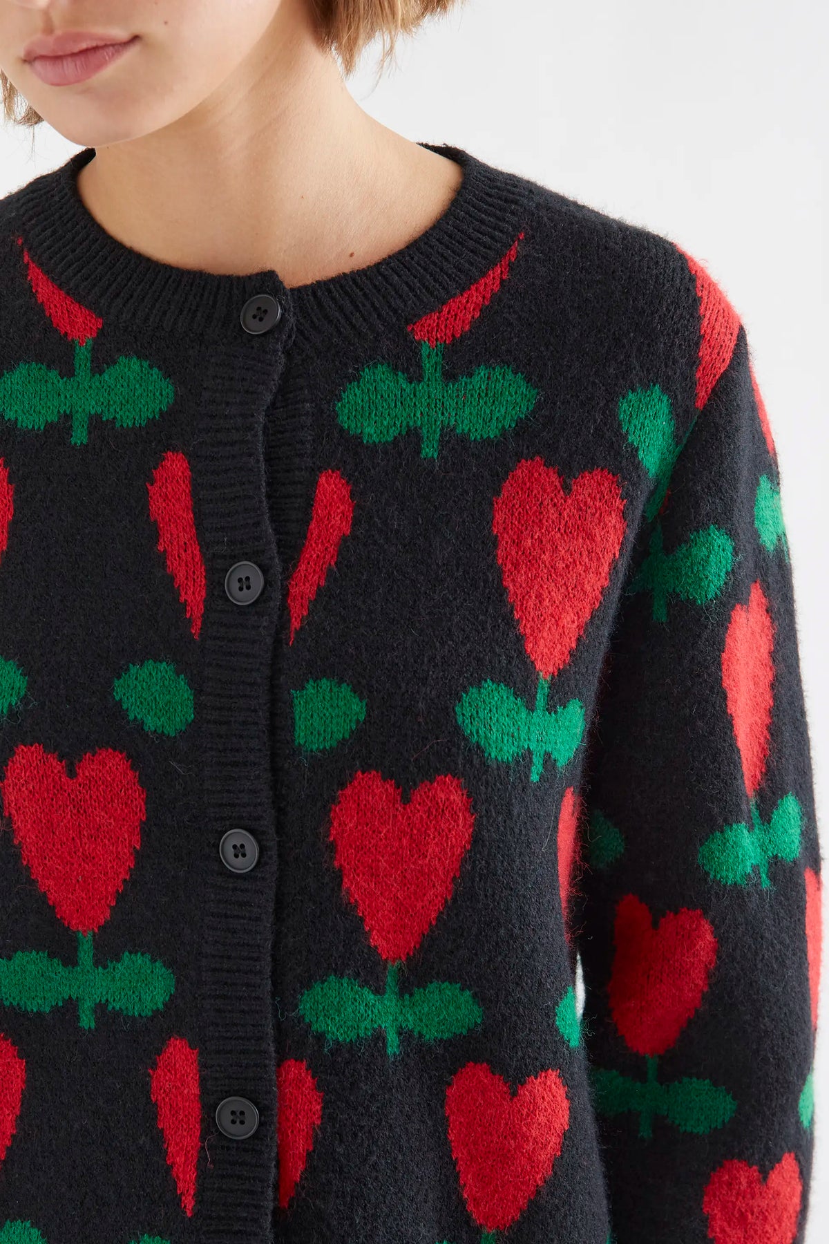 Cyclamen print cardigan