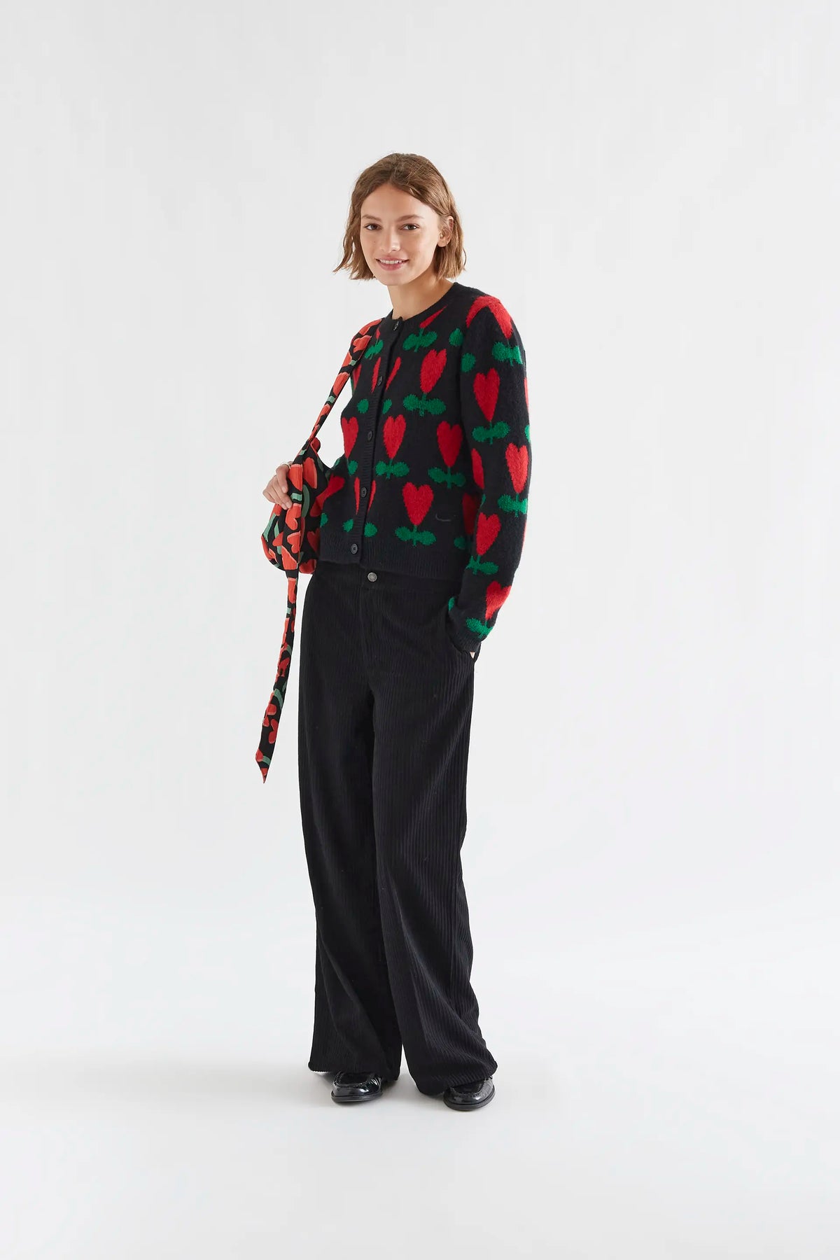 Cyclamen print cardigan