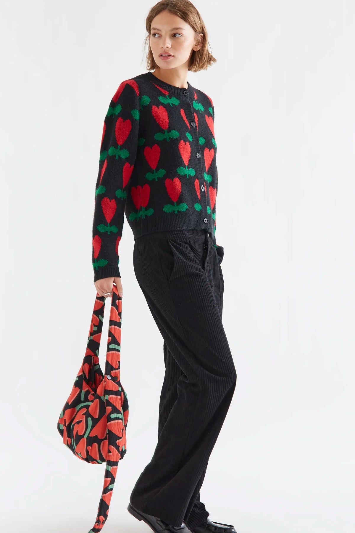 Cyclamen print cardigan