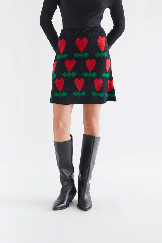 Short skirt with Cyclamen print