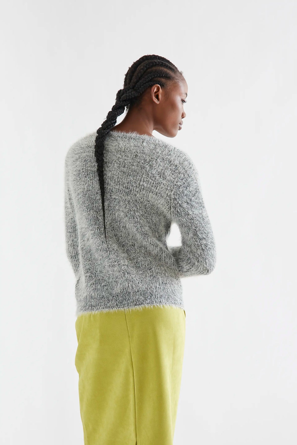 Cardigan effetto pelliccia grigio