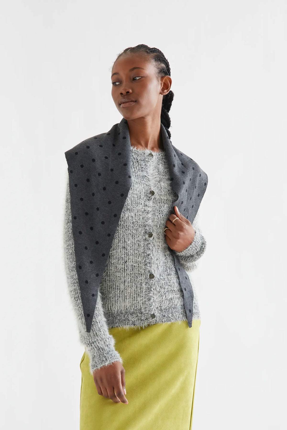 Cardigan effetto pelliccia grigio