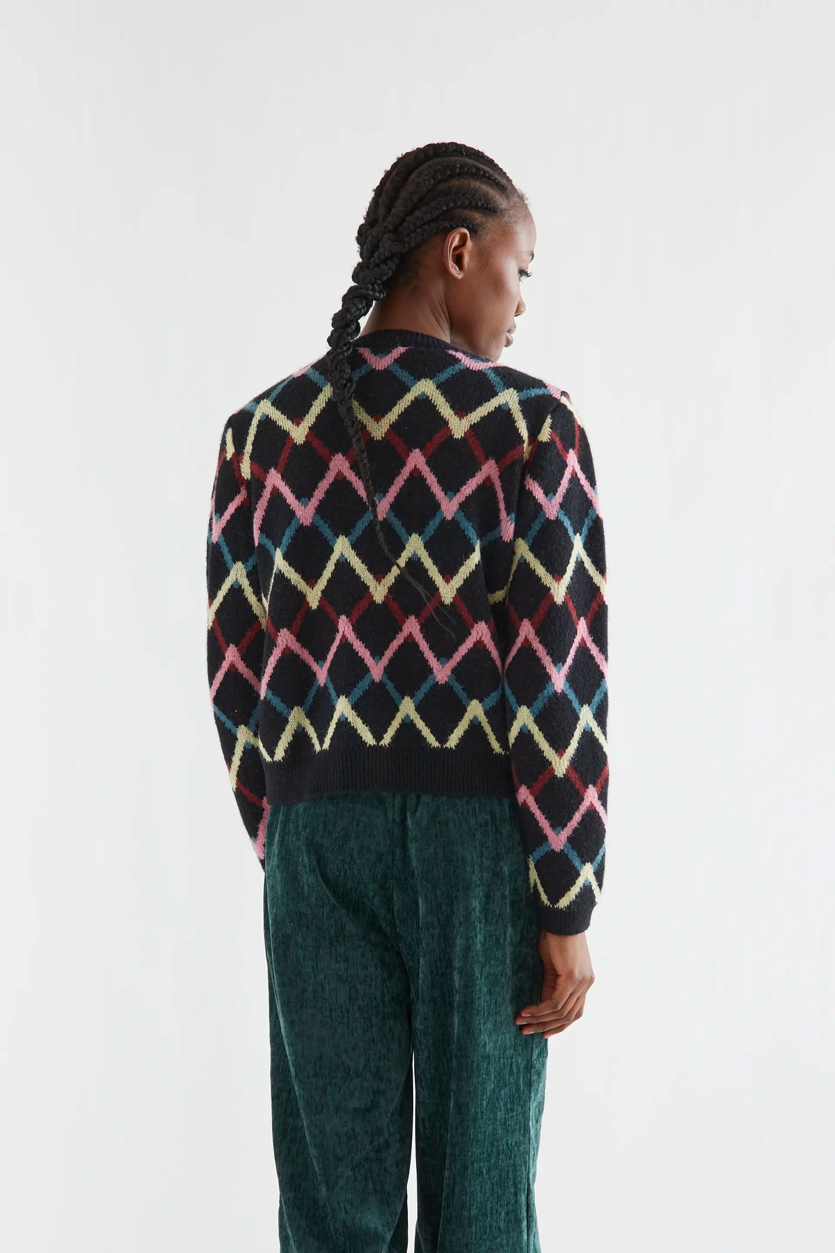 Skein-print cardigan