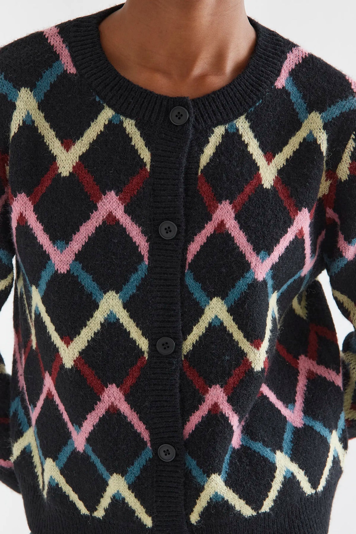 Skein-print cardigan
