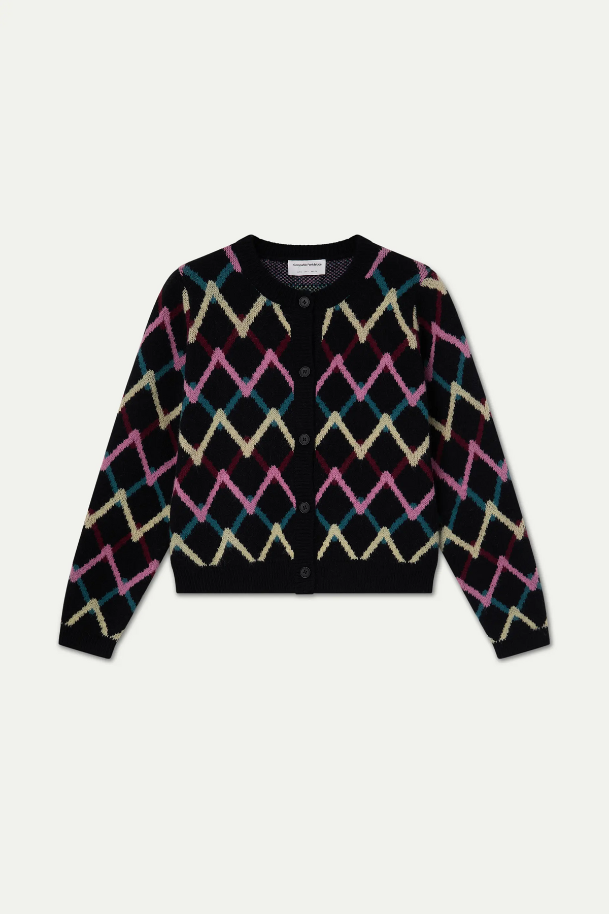Skein-print cardigan