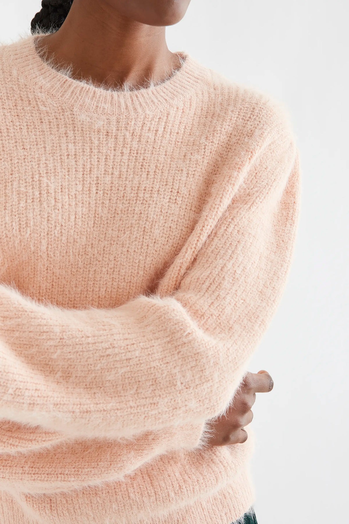 Jersey punto con textura rosa