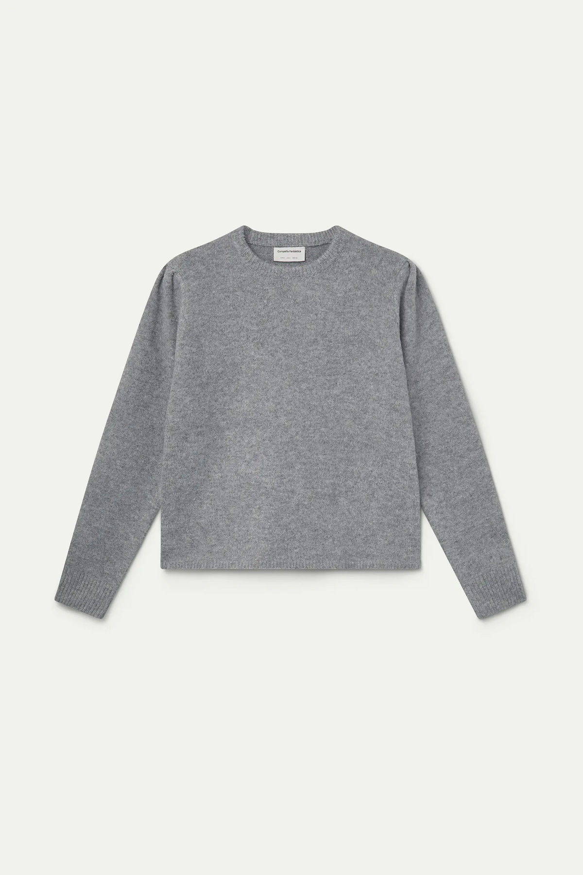 Jersey básico de punto gris claro