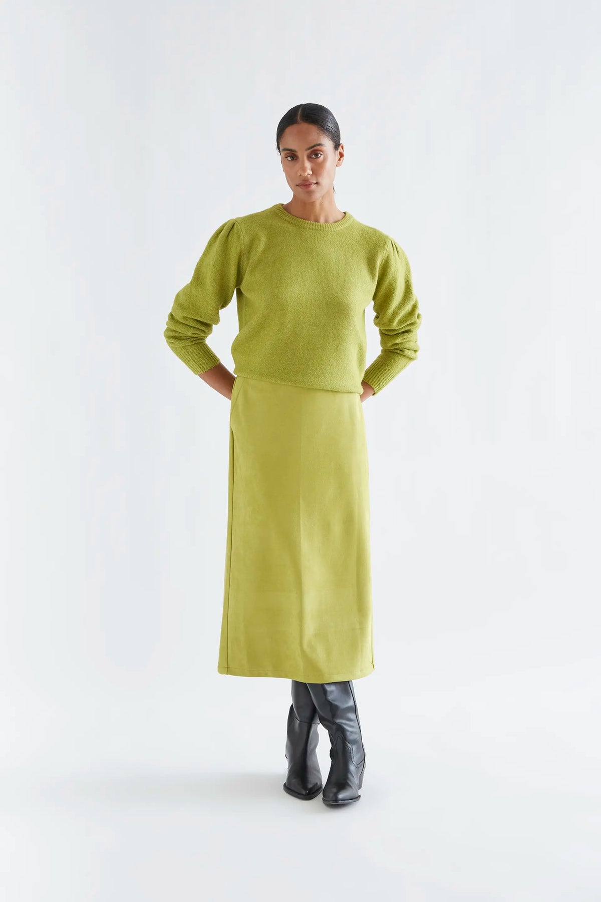 Basic green knit jumper