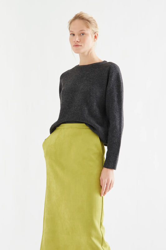 Maglia misto lana grigio scuro