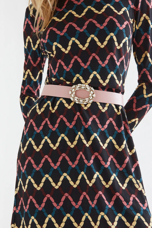 Cintura gioiello in similpelle rosa chiaro