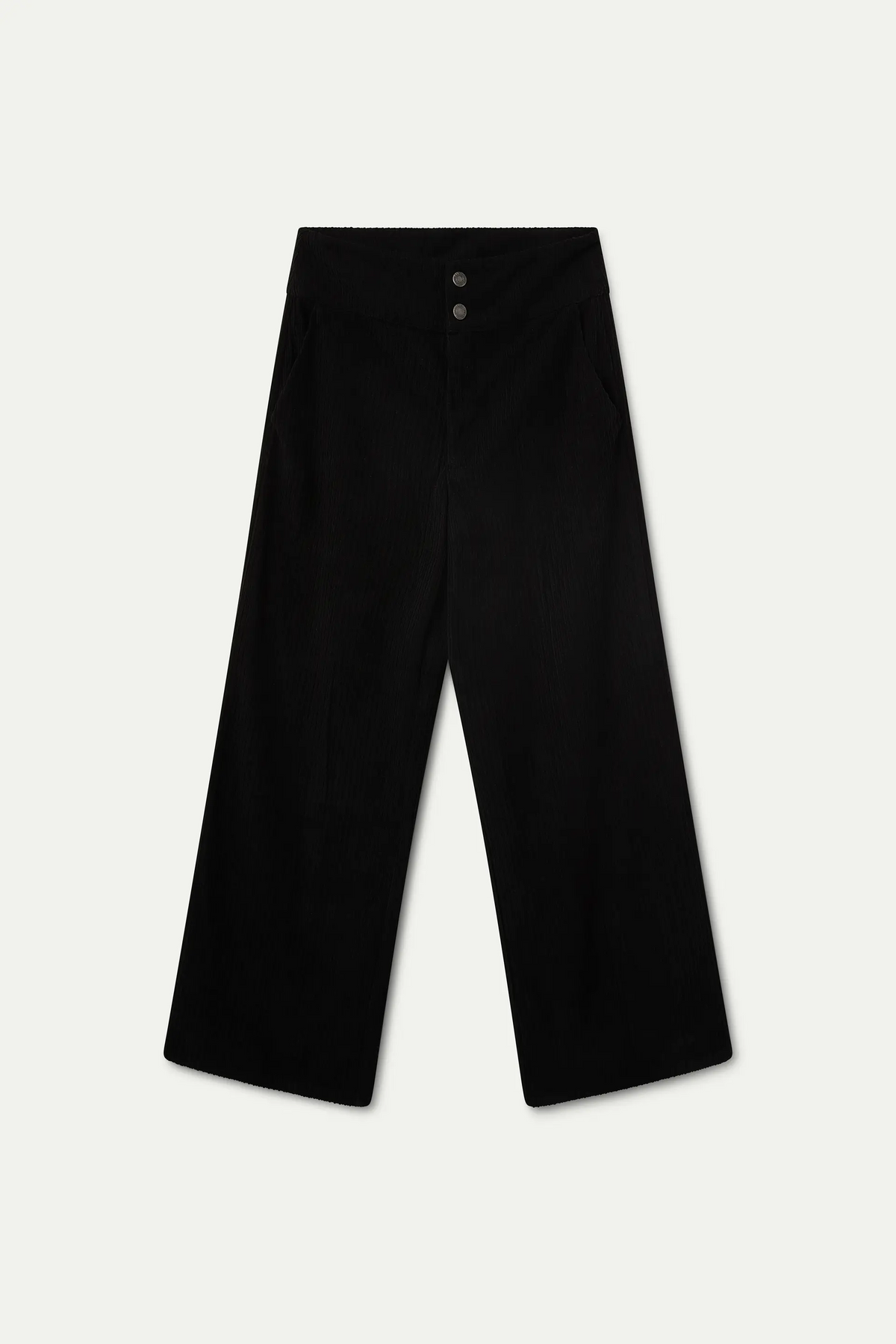 Pantalone di velluto a coste doppio bottone nero