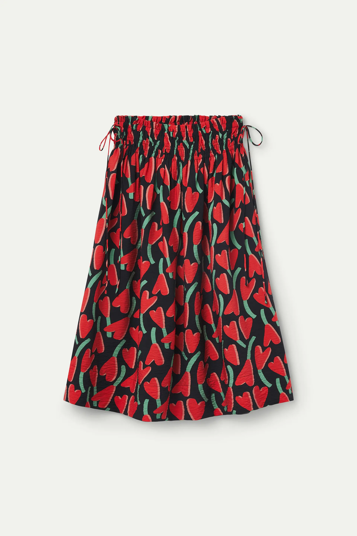 Cyclamen print midi skirt