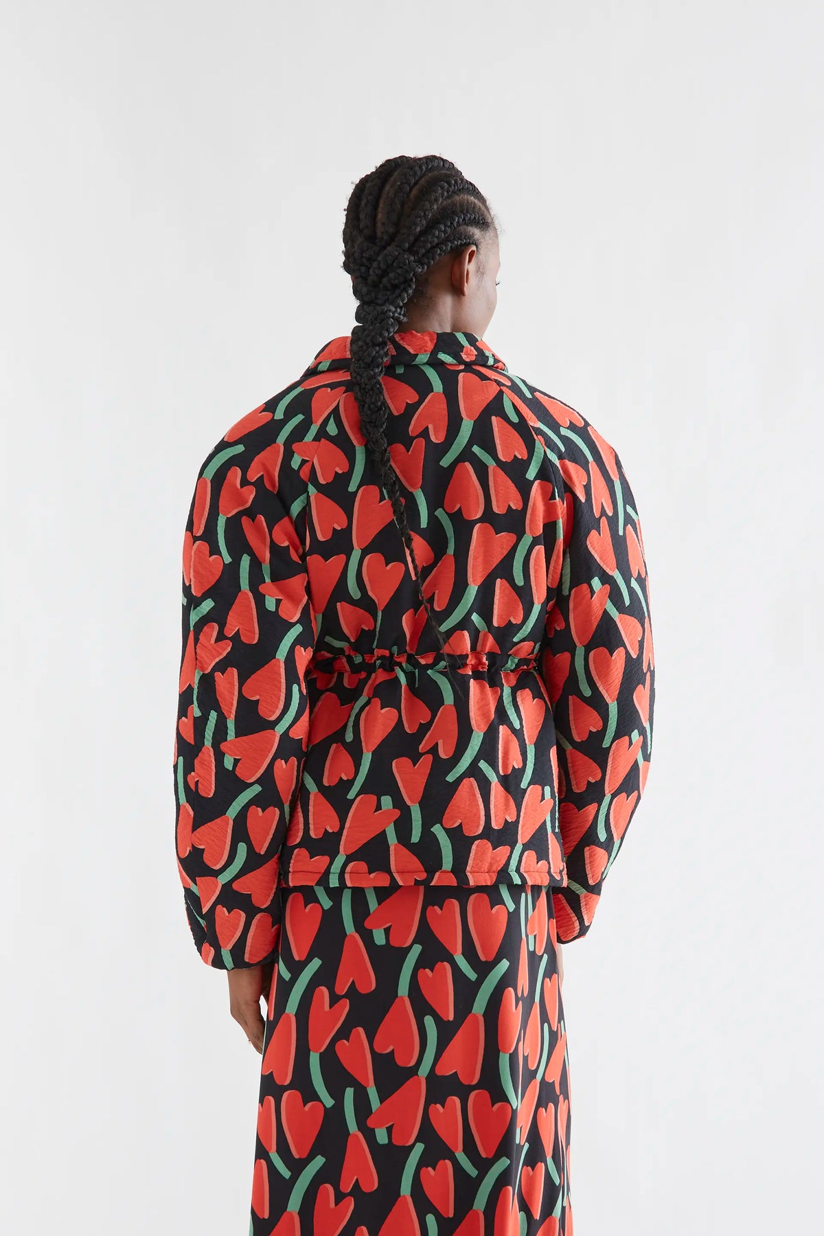 Quilted coat with Cyclamen print