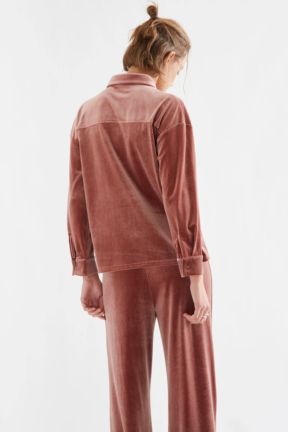 Camicia di velluto rosa