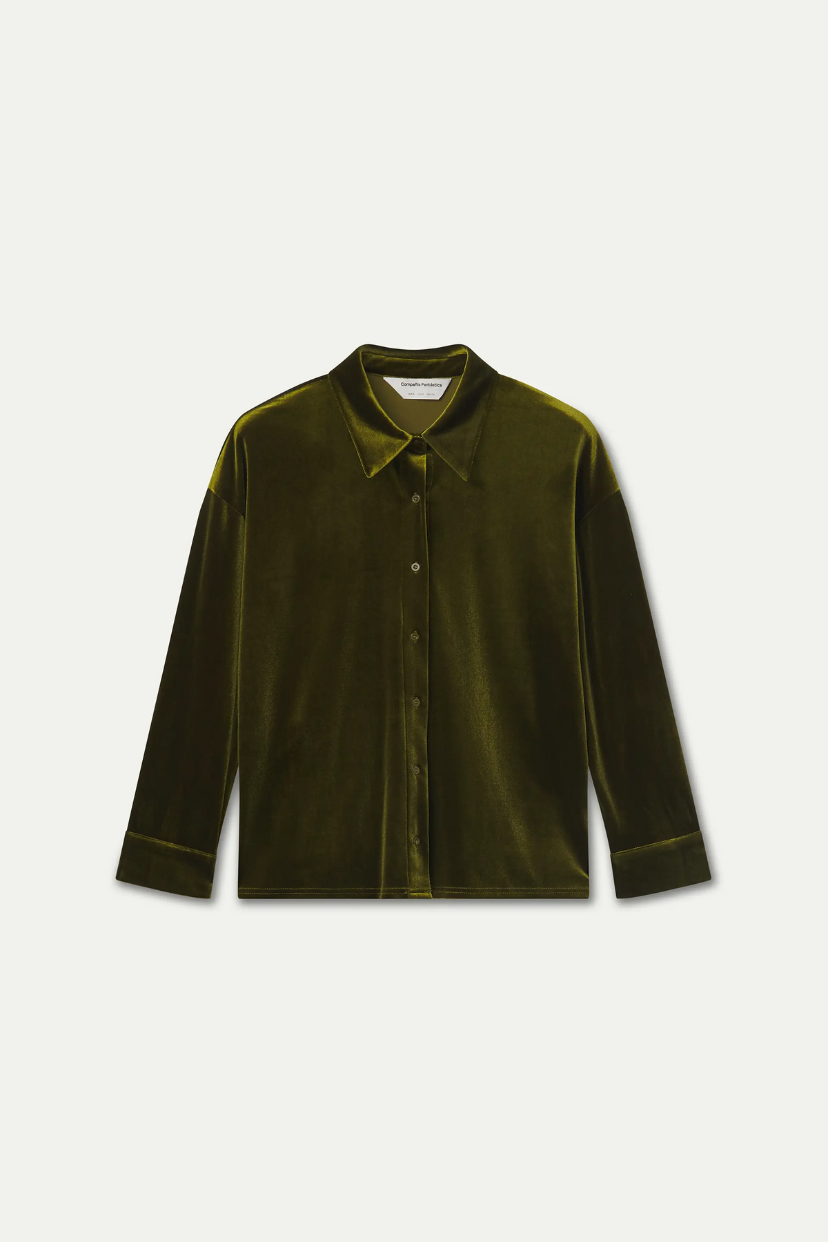 Olive green velvet shirt