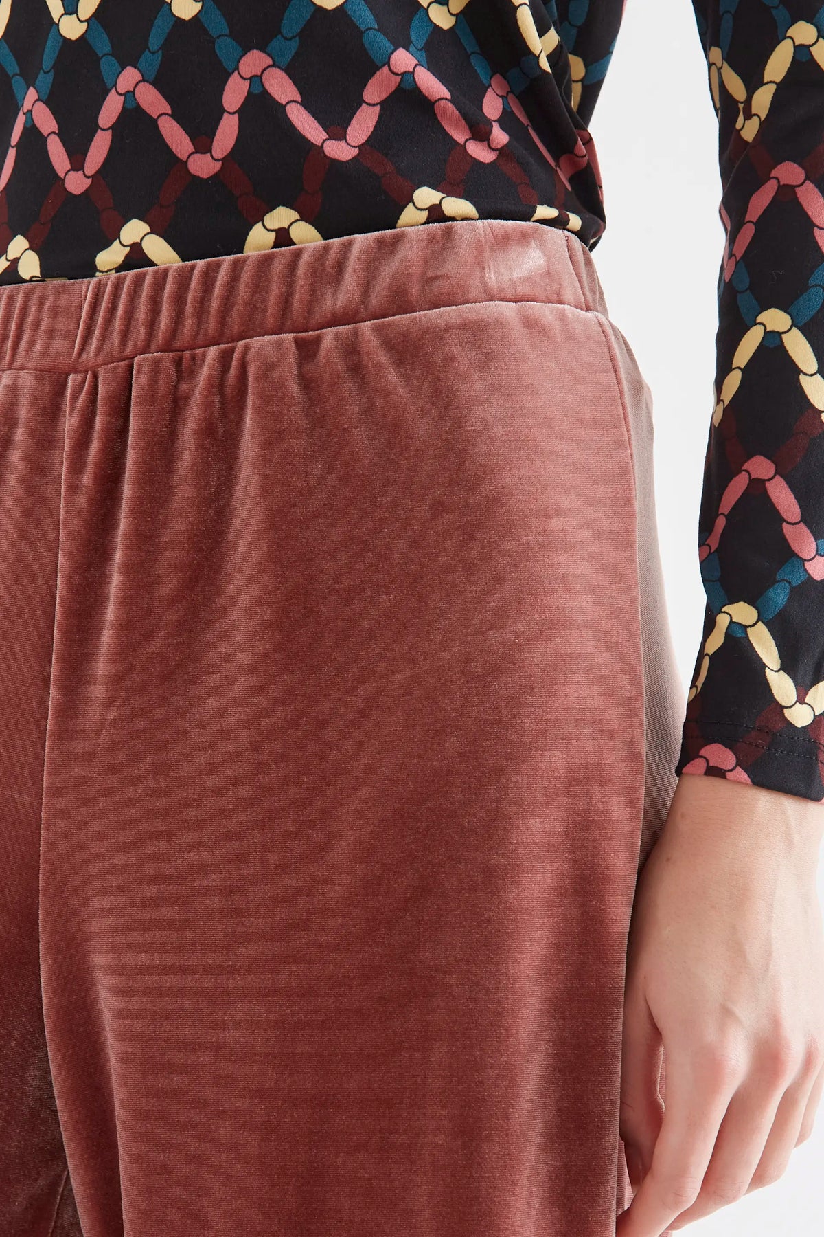 Pantalone di velluto rosa