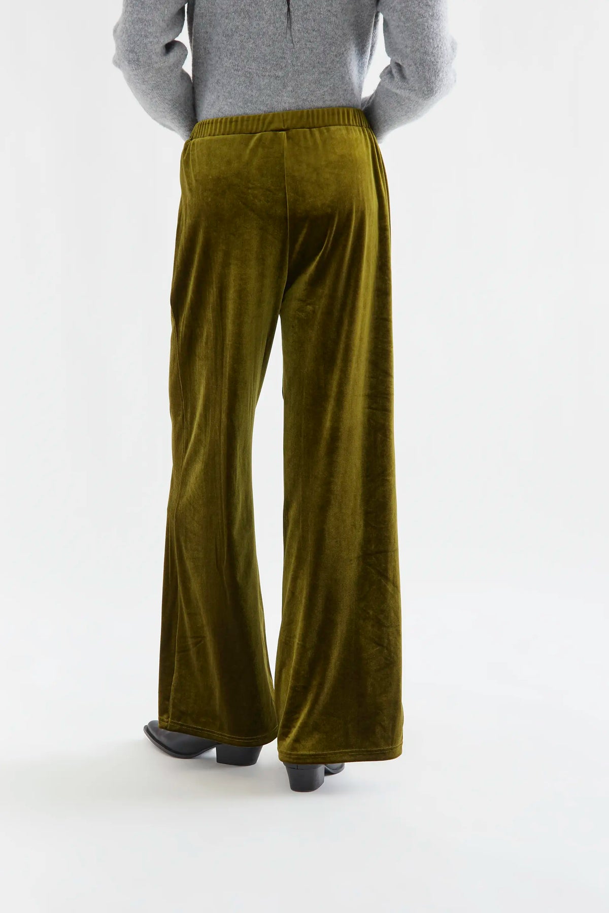 Olive green velvet trousers