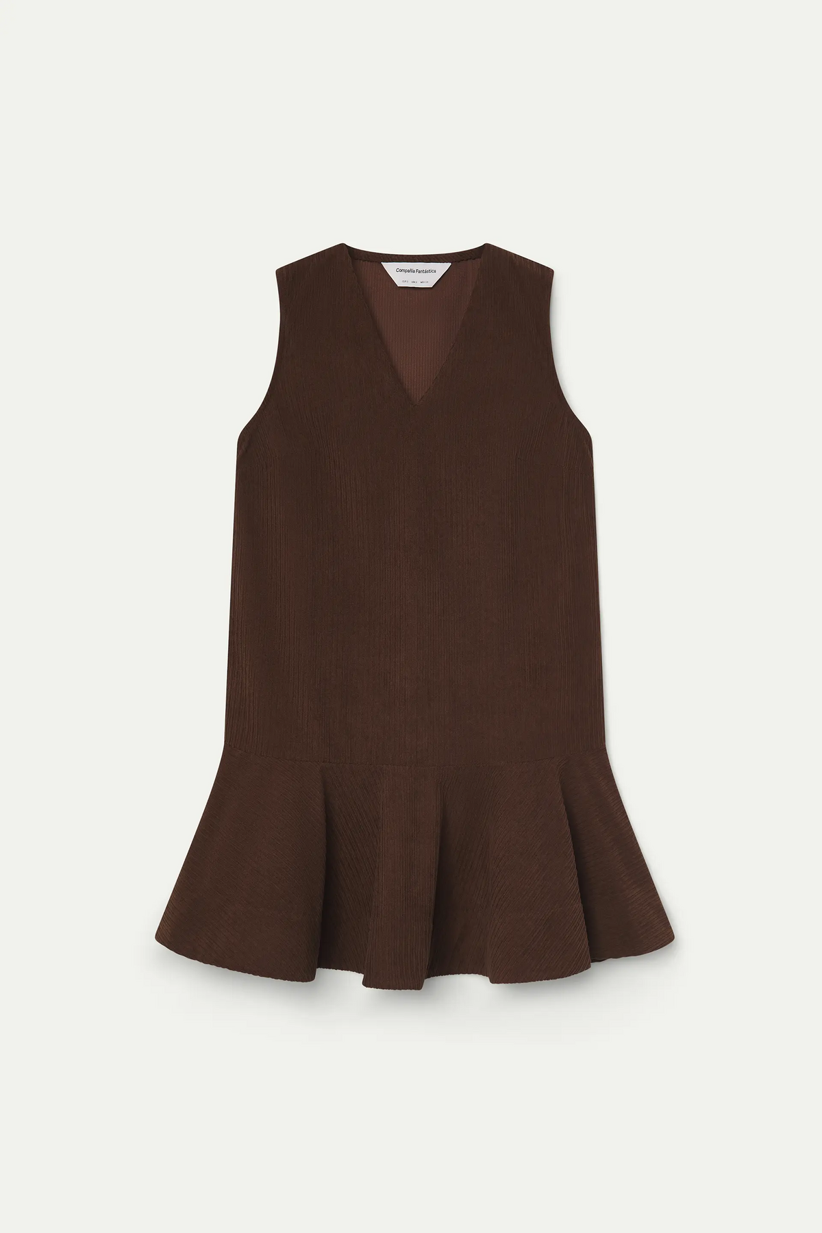 Vestido corto de pana marrón