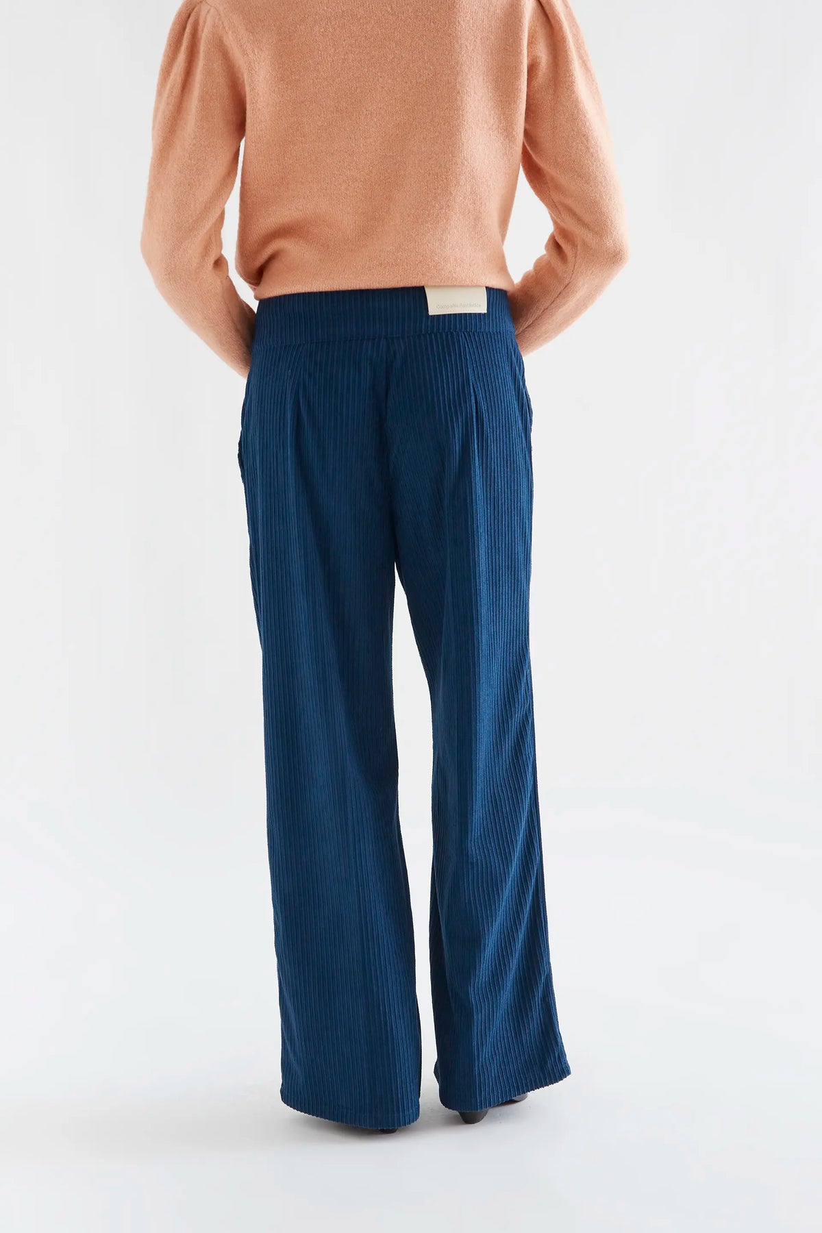 Pantalón de pana doble botón azul marino