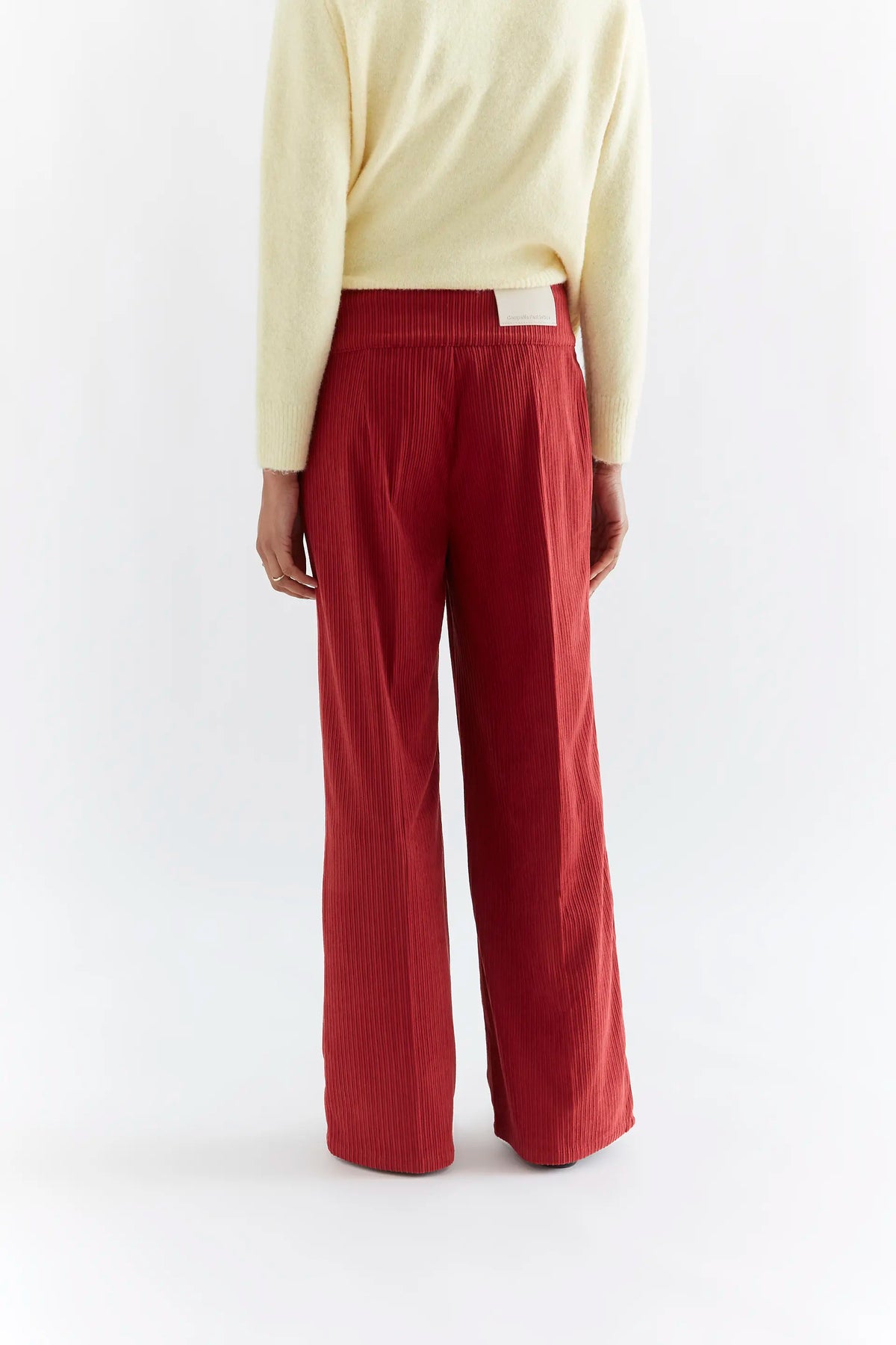 Pantalón de pana doble botón rojo