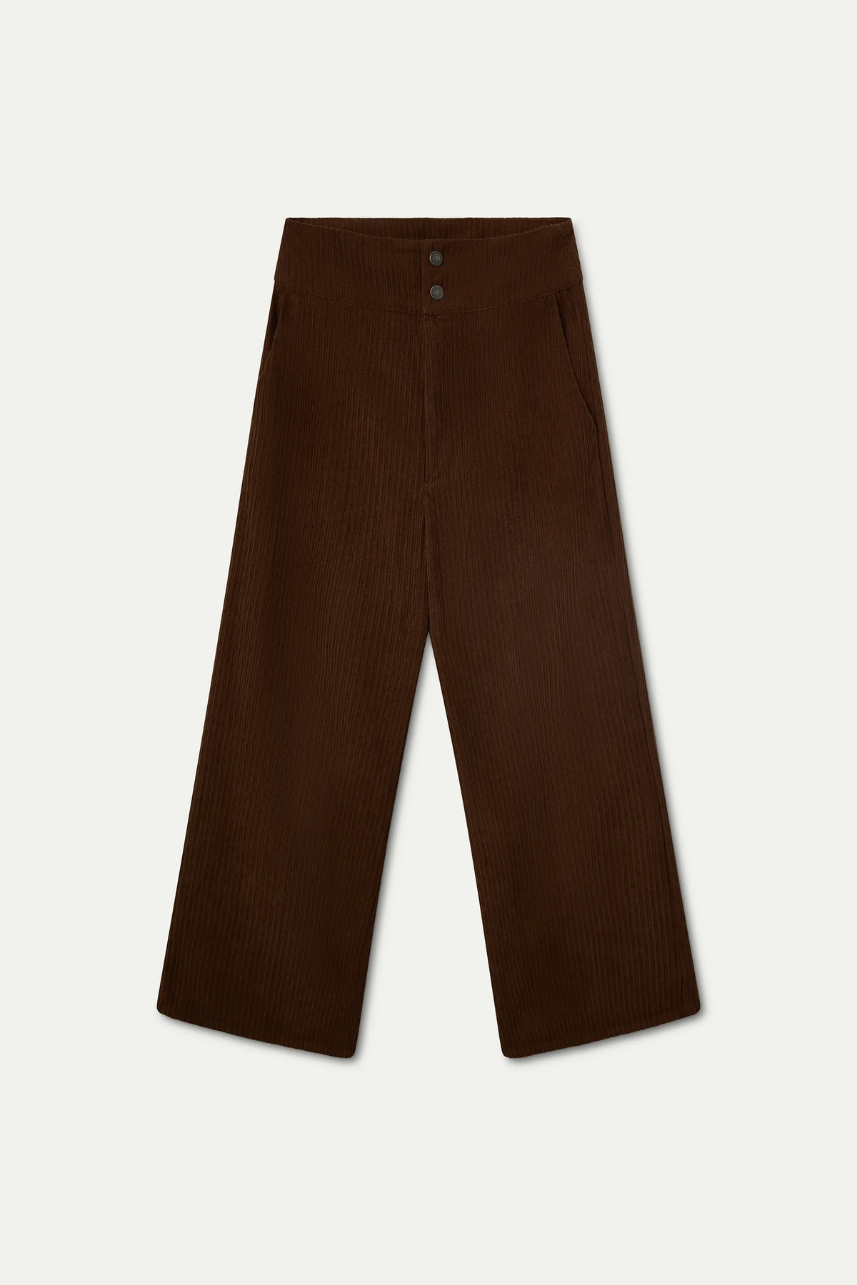 Pantalón de pana doble botón marrón