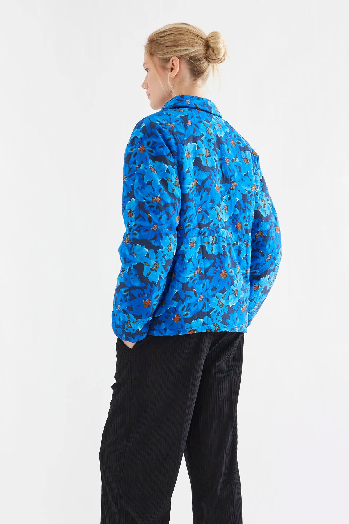 Padded coat with Clematis print