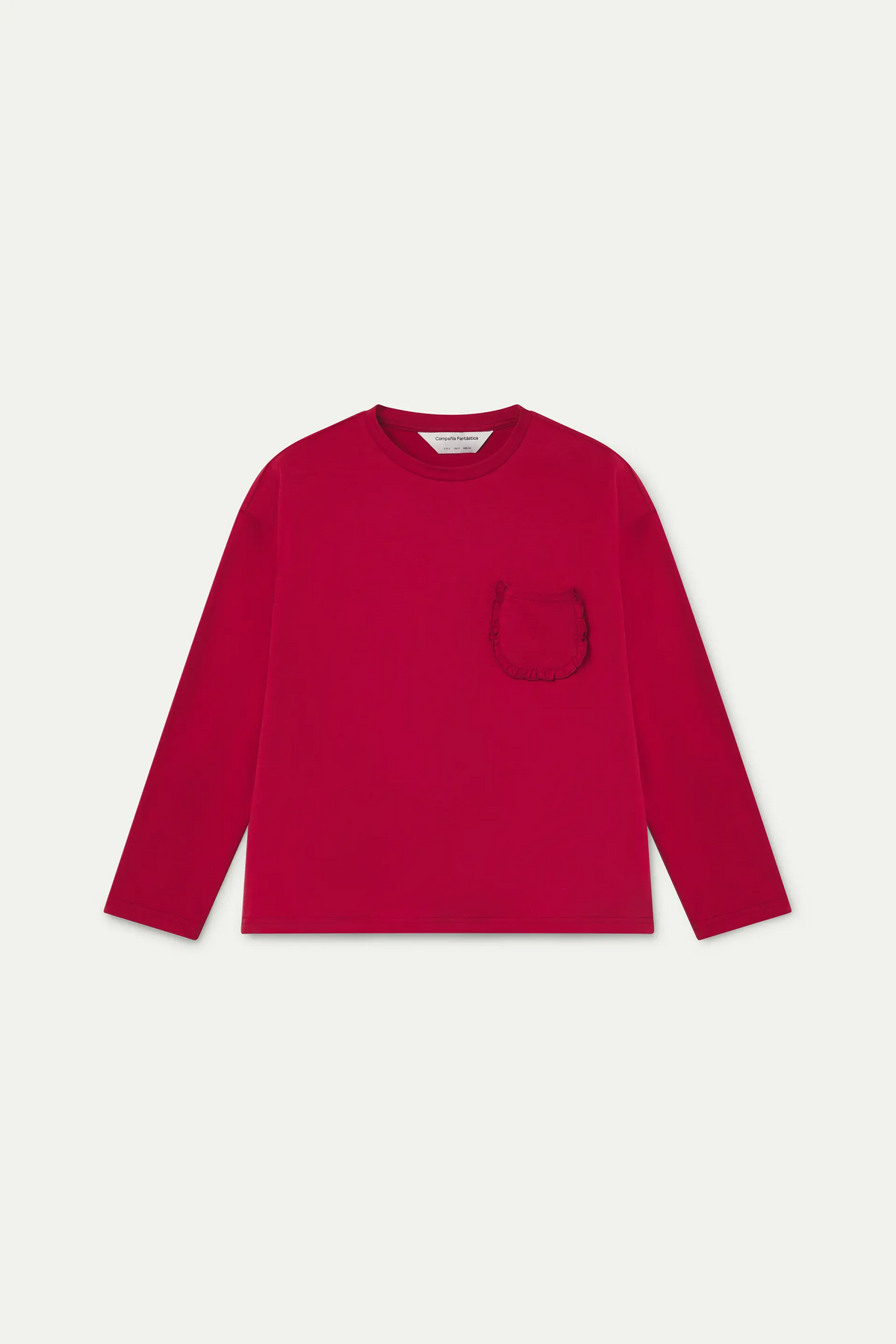 Maglietta 100% cotone rossa con taschino