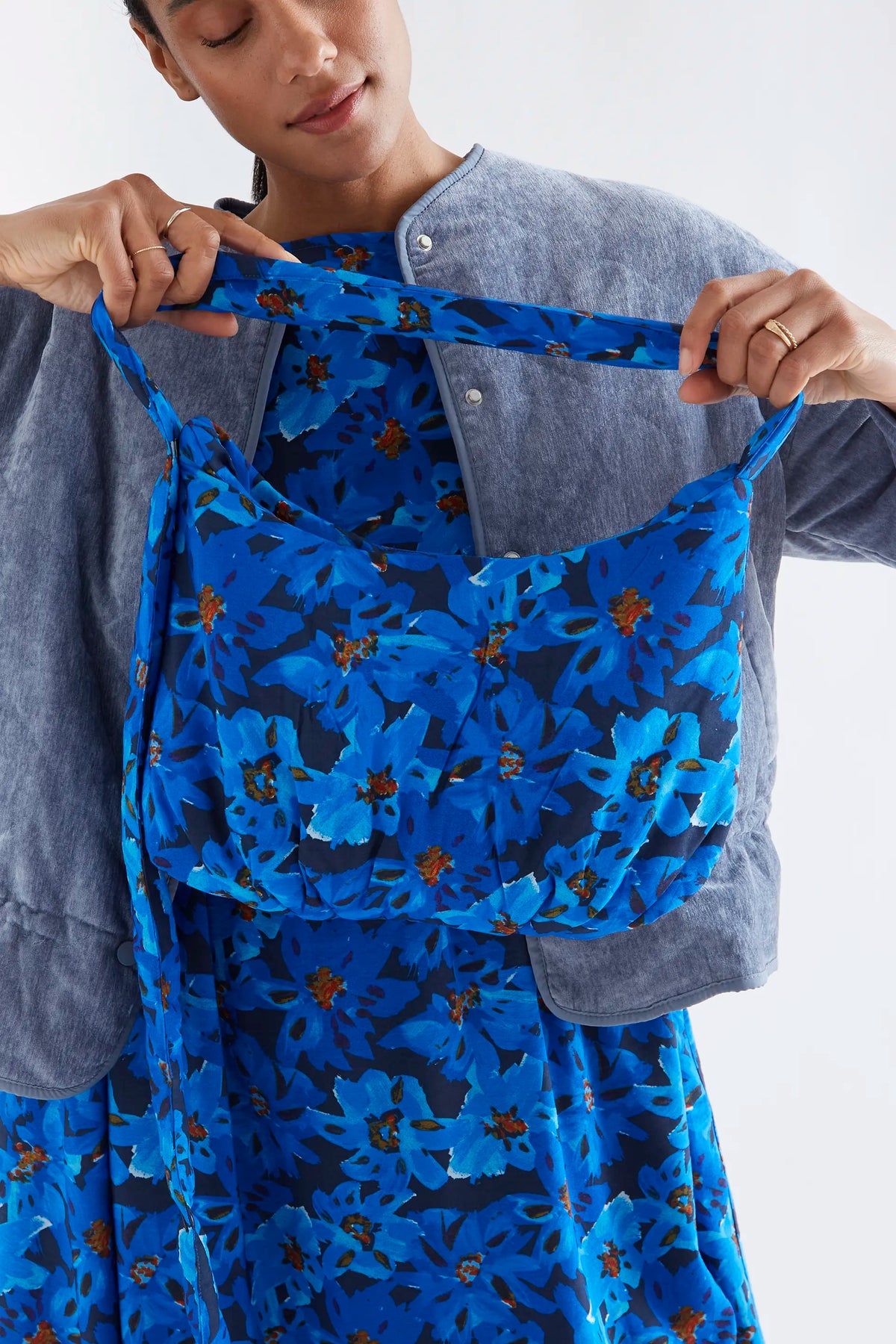 Bolso de hombro con estampado Clematis