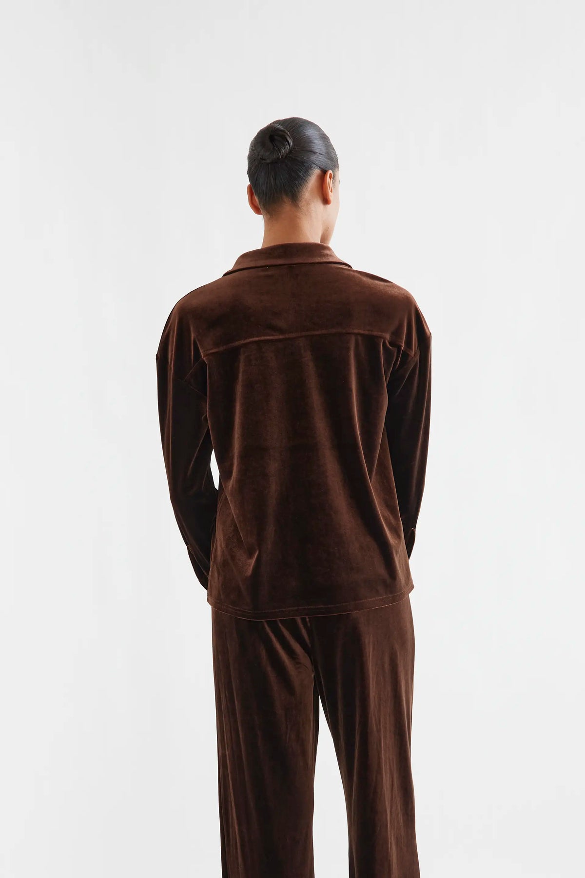 Brown velvet shirt