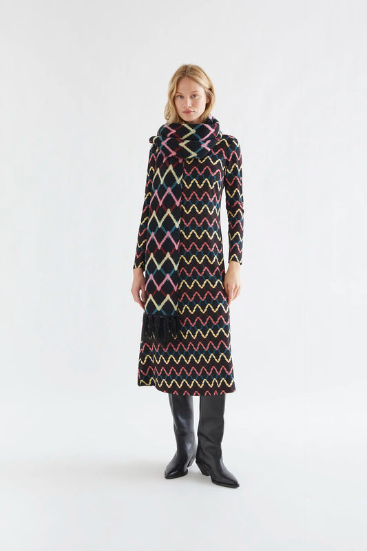Skein print midi dress