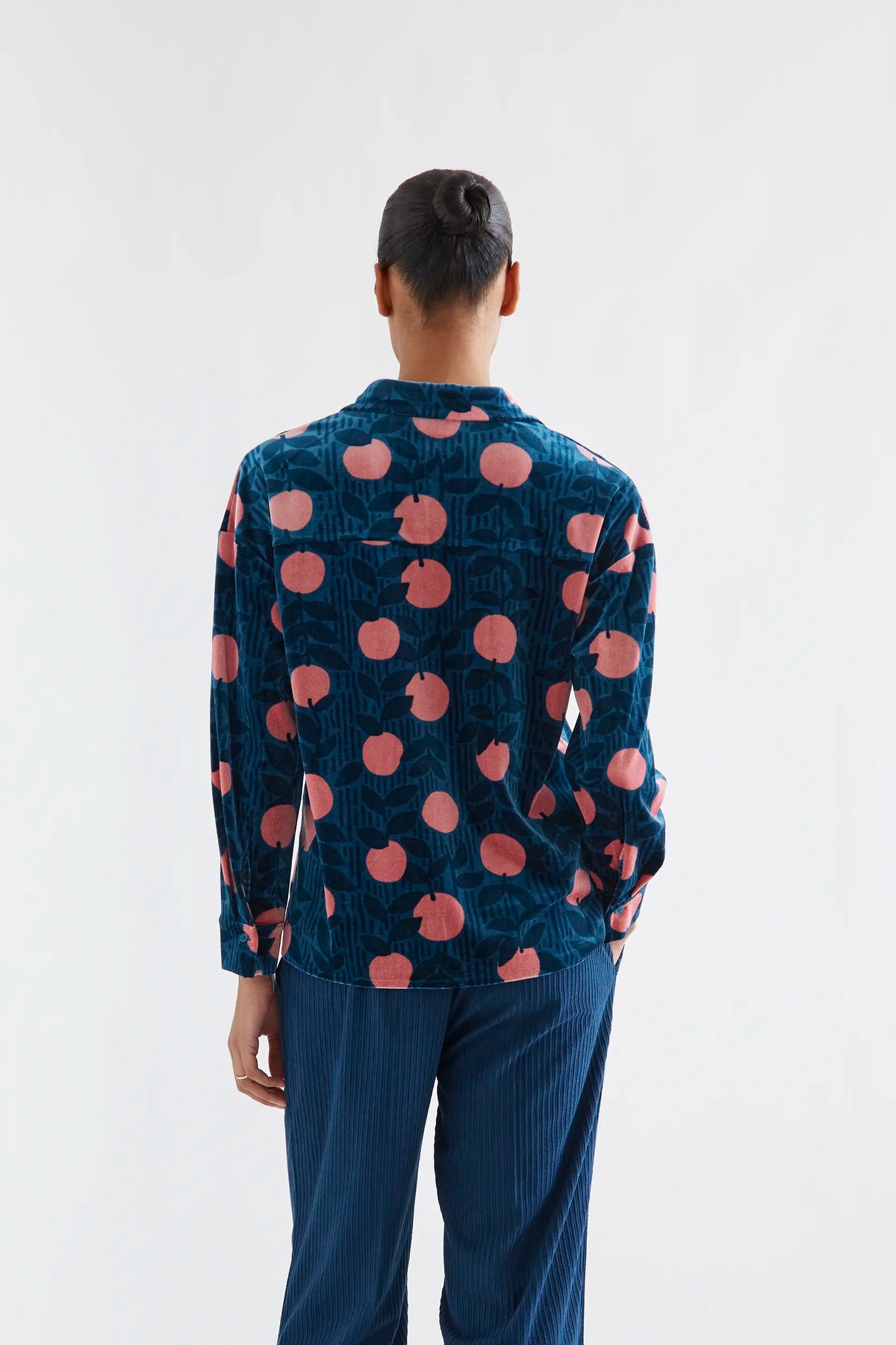 Camisa de terciopelo con estampado Lychee