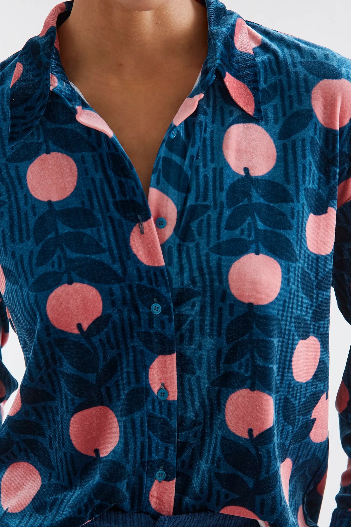 Camisa de terciopelo con estampado Lychee
