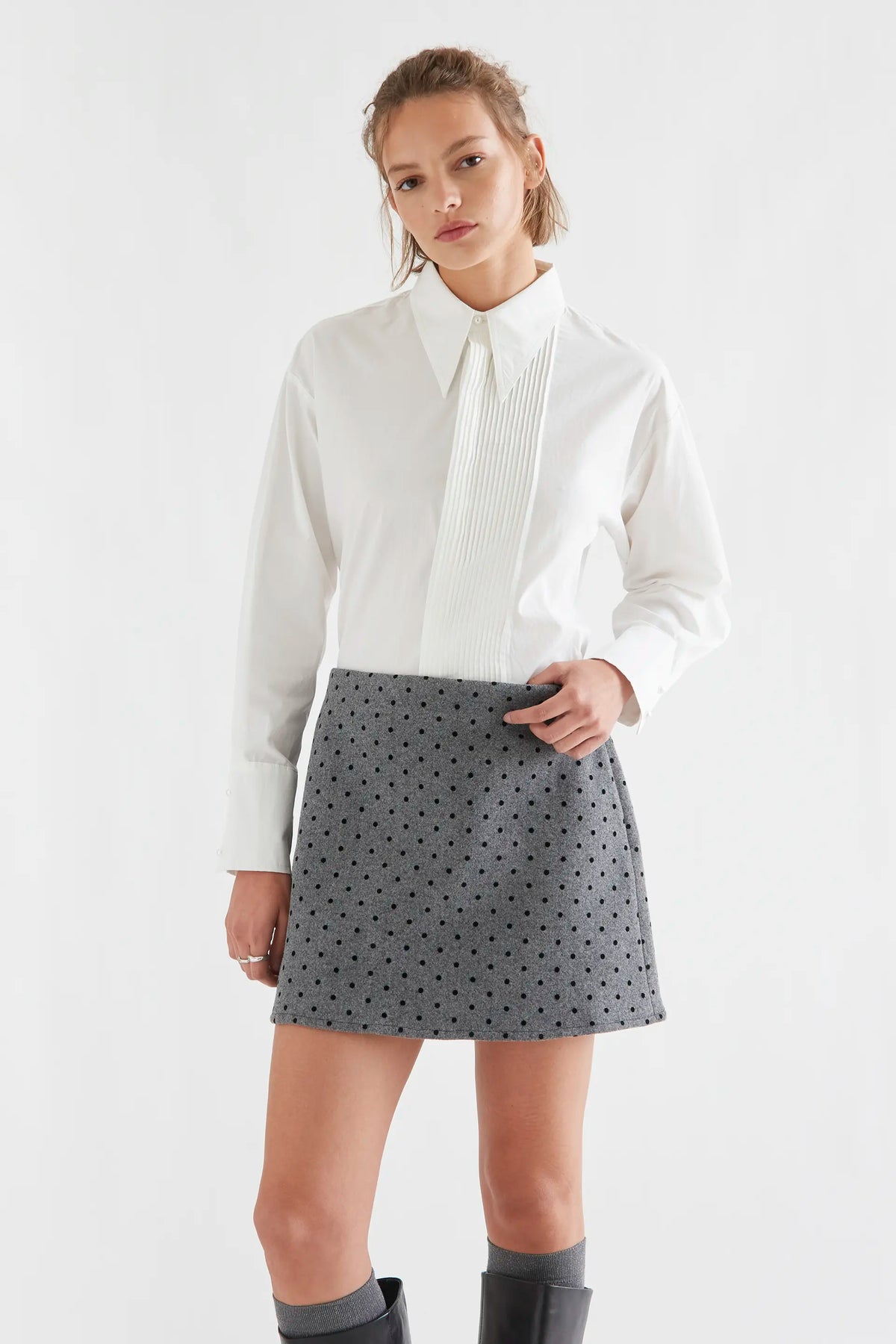 100% cotton white striped shirt
