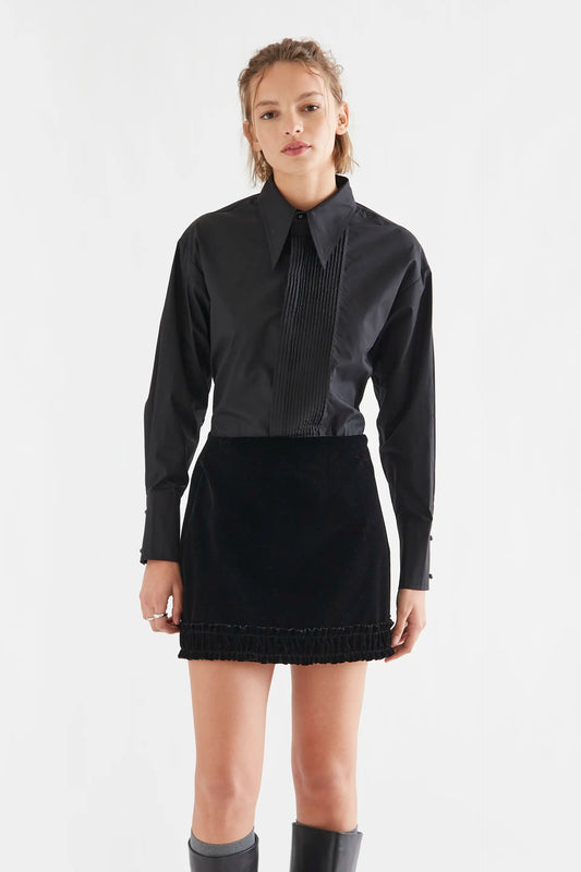 100% black cotton striped shirt