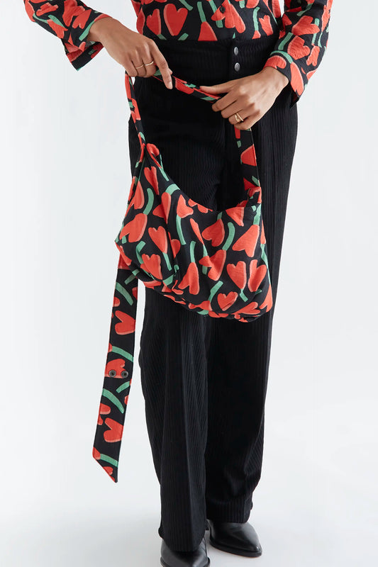 Cyclamen print shoulder bag