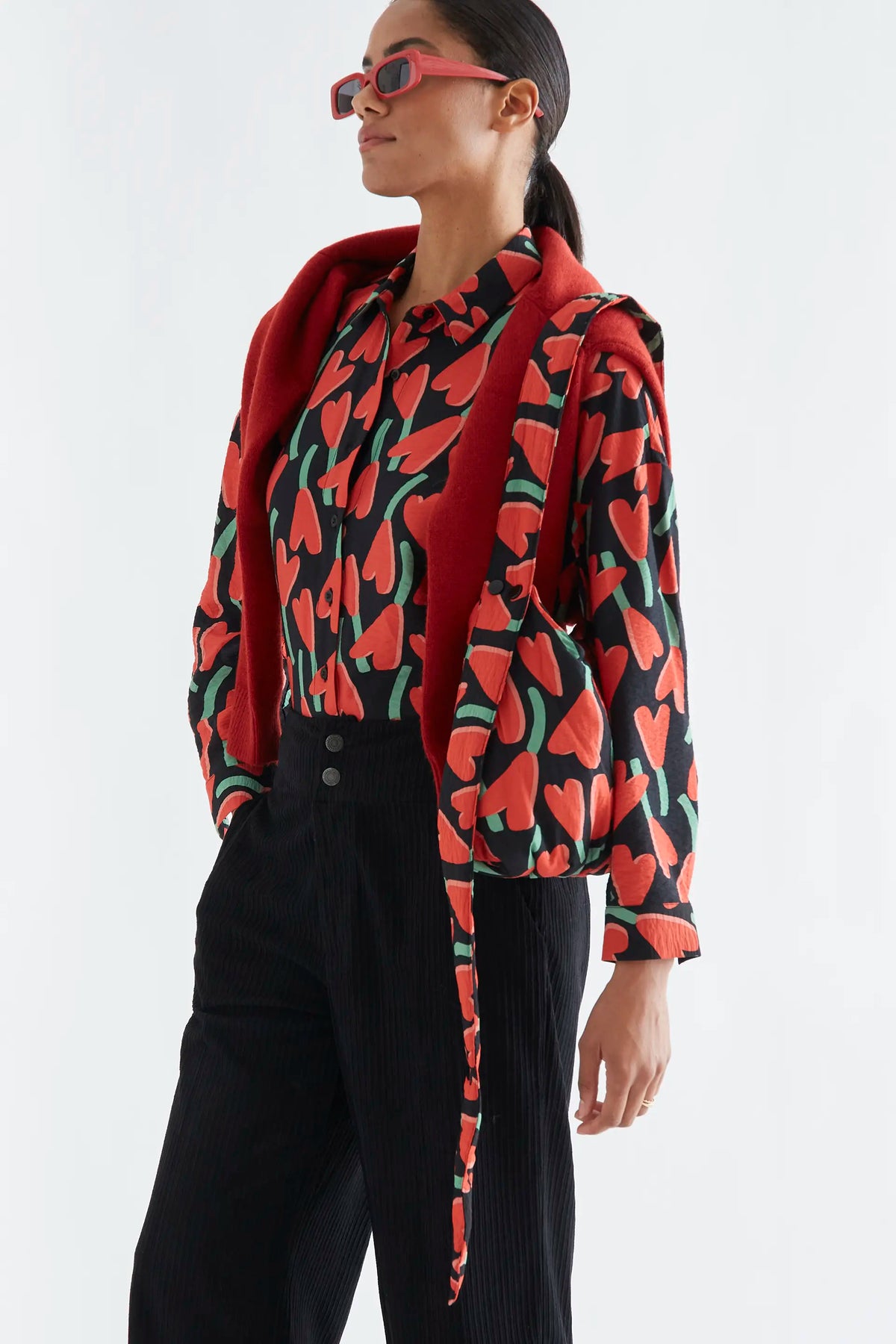 Cyclamen print shoulder bag