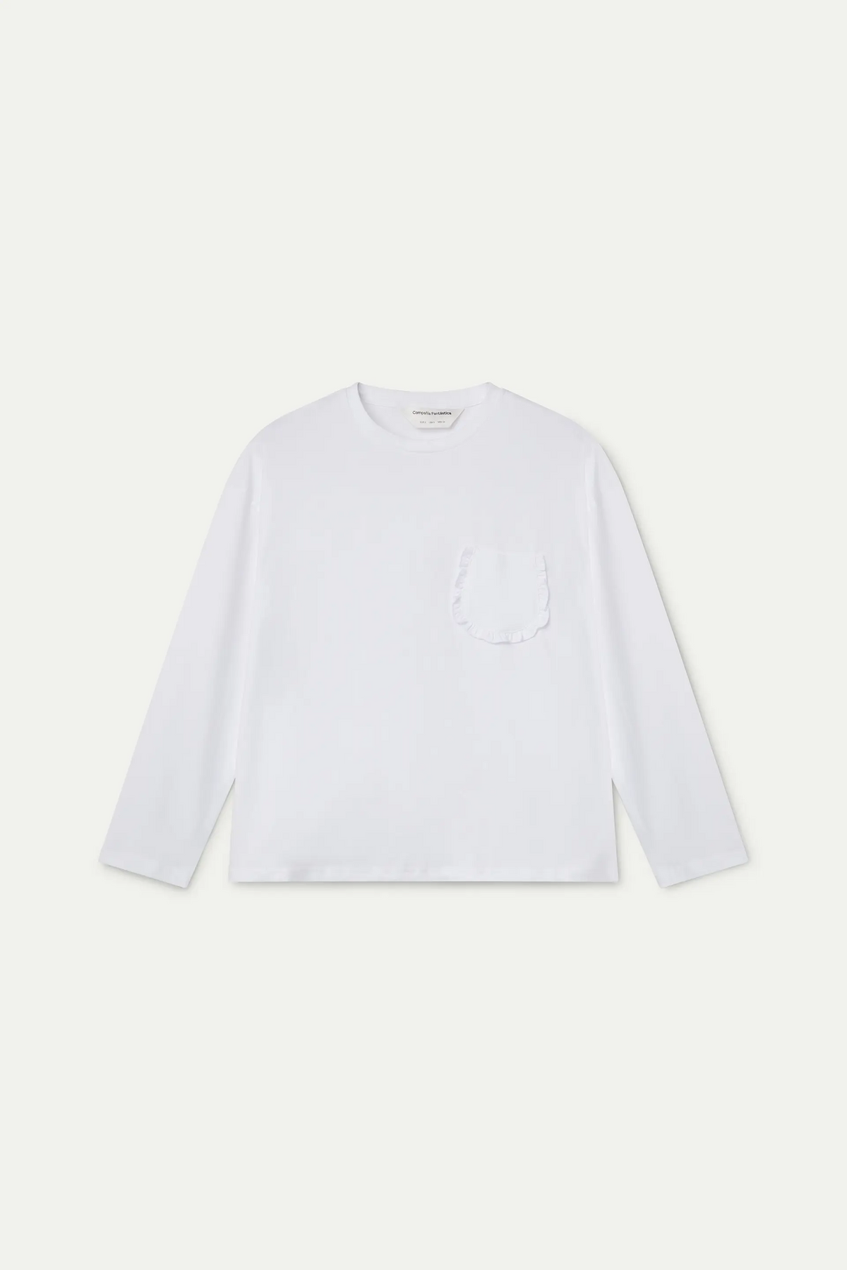 Camiseta 100% algodón blanco con bolsillo