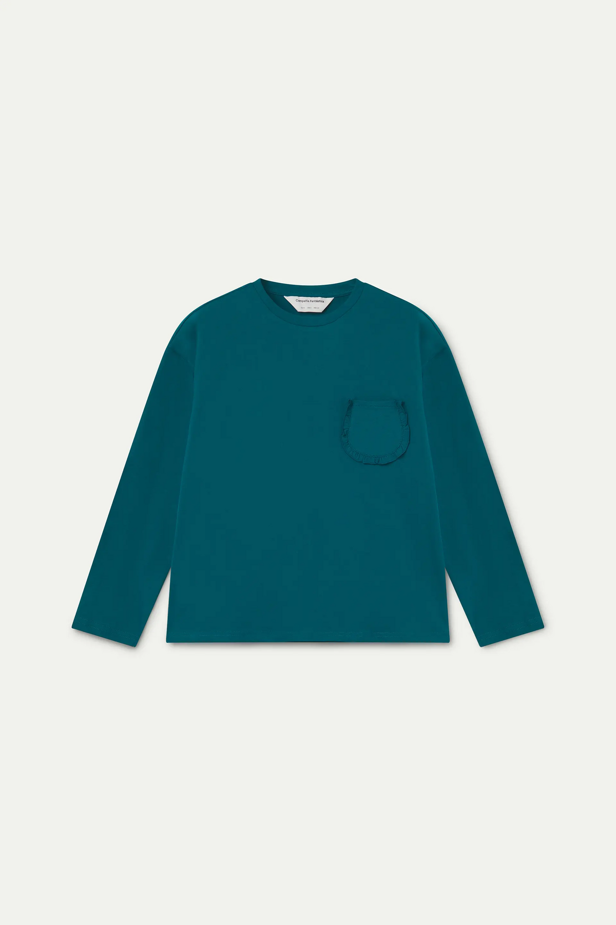 Camiseta 100% algodón verde oscuro con bolsillo