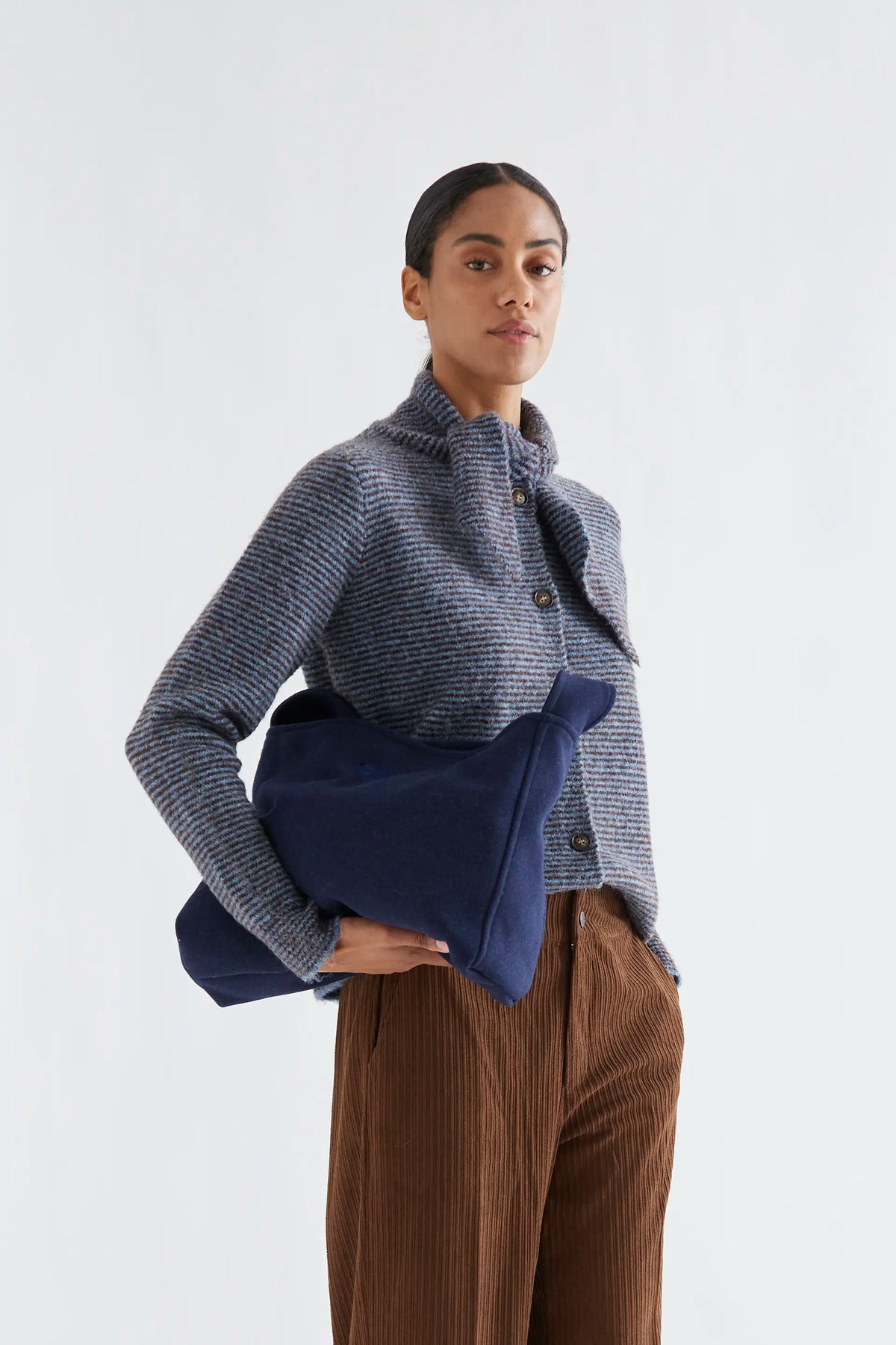 Bolso de hombro azul marino logo CF