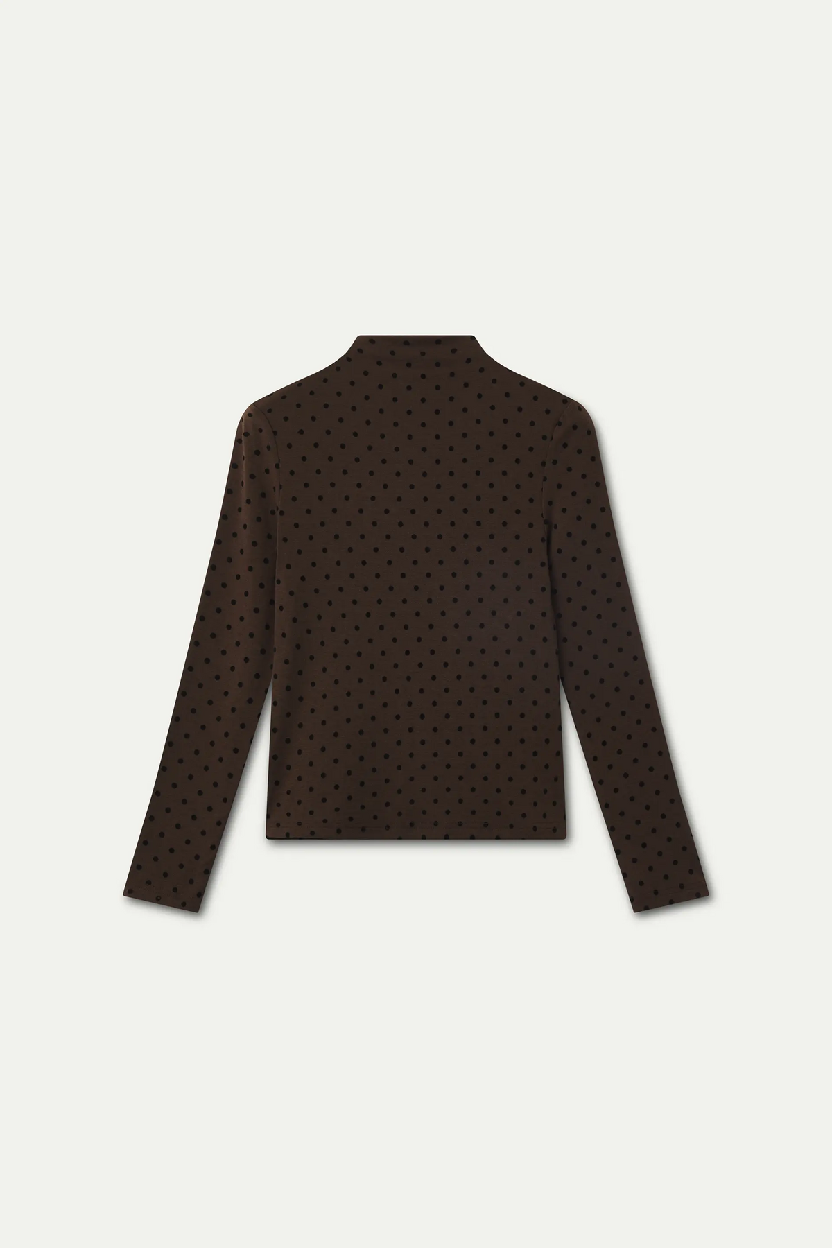 Camiseta básica marrón con mini lunares negros